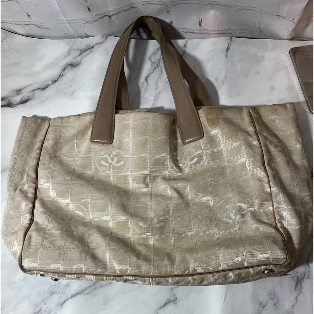 GUC Chanel Travel Line Beige Tote Bag